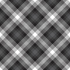 Black and White Chevron Plaid Tartan textured Seamless Pattern Design