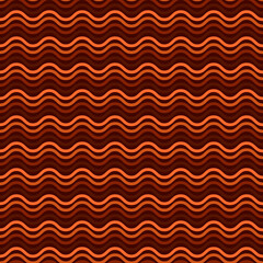 Brown coffee double wavys pattern. Vector simple wavy lines wallpaper.