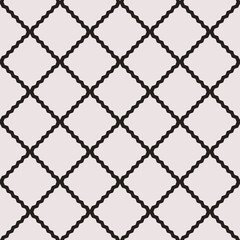 Toothed diagonal tile pattern. Vector white simple rhombus tile.