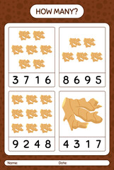 How many counting game with ginger. worksheet for preschool kids, kids activity sheet, printable worksheet
