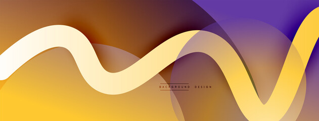 Abstract gradient background with wave line with shadow effect. Geometric composition. 3D shadow effects and fluid gradients