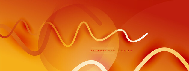 Abstract gradient background with wave line with shadow effect. Geometric composition. 3D shadow effects and fluid gradients