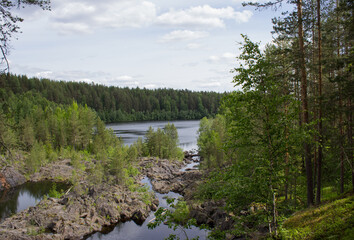 Aerial view of the Girvas volcano, Karelia