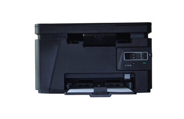 laser black printer device for printing, office equipment and technology isolated on a white background