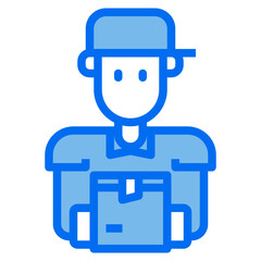 Courier blue line icon