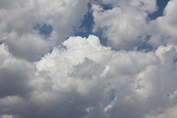 Open blue sky shot from window