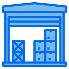 logistics blue line icon