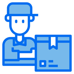 man blue line icon