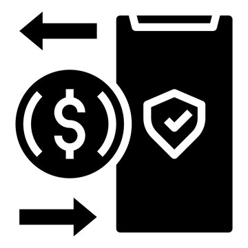 money transfer smartphone security icon clip art preview