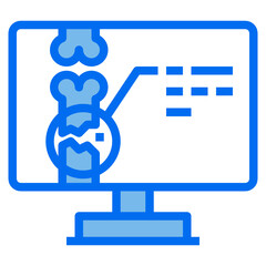 Bone blue line icon