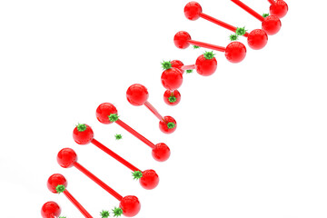 3D stylized image of a DNA chain affected by viruses and bacteria