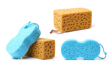 Sponge over white background