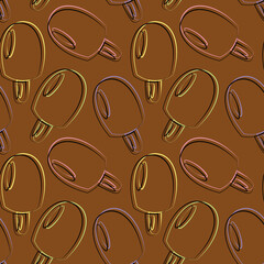 Seamless vector pattern with outline eskimo pie