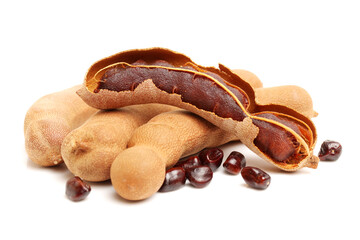 Tamarind on white background