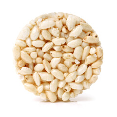 puffed rice snack on a white background
