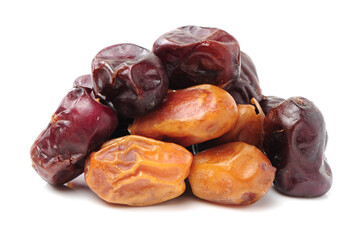 medjool dates on white background
