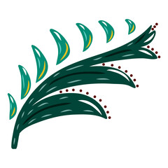 Spike icon. Flower. Plant leaves. Natural theme. Creative gift. Colorful graphic sketch. Idea for decors, logo, covers, holidays, gifts, art. Isolated vector.