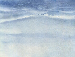 Fototapeta premium Watercolor sky background. Stormy sky. Dramatic Sky Background