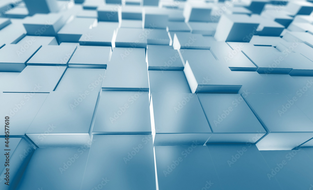 Poster geometric cube shape abstract background. 3d rendering.