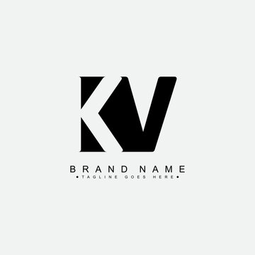 Initial Letter KV Logo - Simple Business Logo