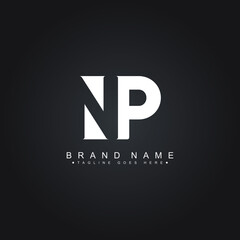 Initial Letter NP Logo - Simple Business Logo - obrazy, fototapety, plakaty