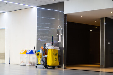 janitorial car to clean inside the building.