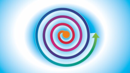 Colorful spiral arrow. Dimension 16:9 with copy space. Vector illustration. EPS10.