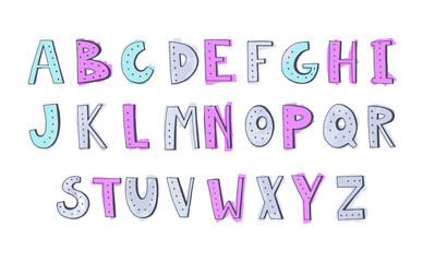 english alphabet. vector illustration . doodle. unusual font. hand drawing