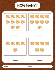 How many counting game with ginger. worksheet for preschool kids, kids activity sheet, printable worksheet