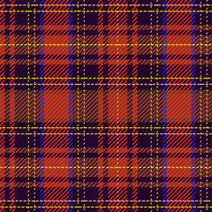 Plaid seamless patterns set. Fashion textile cloth, plaid fabric, vector illustration.