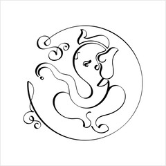 Ganesha The Lord Of Wisdom Calligraphic Style