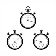 Stopwatch Icon, Timer, Handheld Timepiece Manual Timer Clock