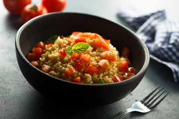 Traditiomal homemade bulgur with tomato