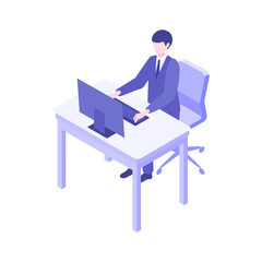 アイソメトリックのビジネスマンイラスト