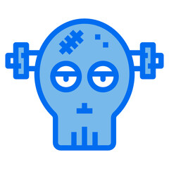 monster blue line icon