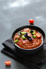 gazpacho on a gray background