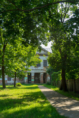 Restoration work in the palace and park complex of the Moniuszko gentry in Smilovichi, Belarus