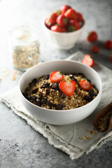 Healthy homemade granola with berries	