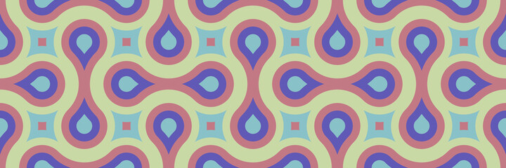 Obraz premium Seamless pastel pattern. Wrapping paper pattern. Template for fabric. Stylish background for cards. Modern geometric textile design. Fashionable color combinations. Backdrop. Wallpapers. Tiles. Vector