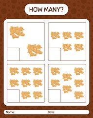 How many counting game with ginger. worksheet for preschool kids, kids activity sheet, printable worksheet