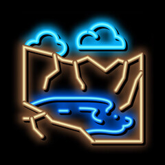 rock camber neon light sign vector. Glowing bright icon rock camber sign. transparent symbol illustration