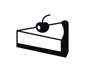 Cheesecake icon in flat style isolated on white background.   Element for menu.vector illustration