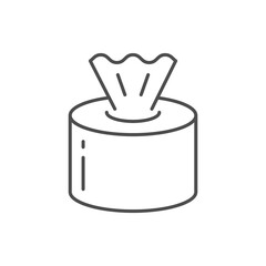 Napkins package line outline icon isolated on white