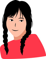 hair braid Girl portrait vector