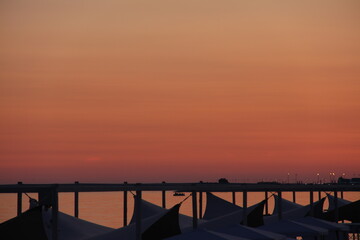 orange sunset on the sea