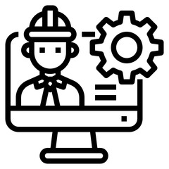 Computer outline icon