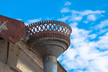 Water gutter. Rain gutter, Blue sky.