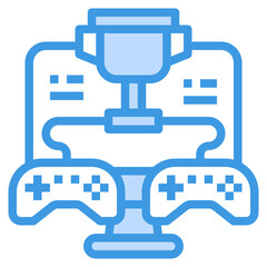 Trophy blue outline icon
