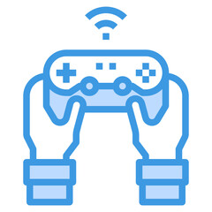 Video Game blue outline icon