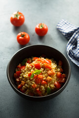 Traditiomal homemade bulgur with tomato